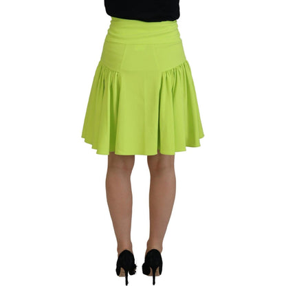Dsquared² Green High Waist A-line Pleated Mini Women Skirt
