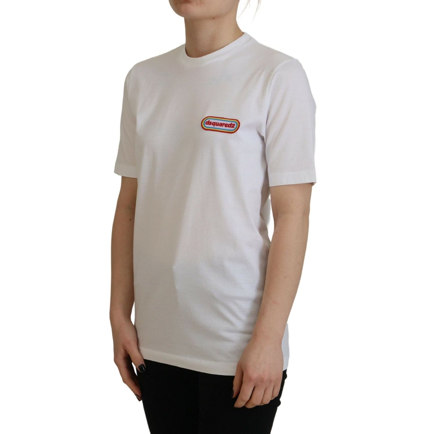 Dsquared² White Logo Patch Crewneck Short Sleeve Tee T-shirt
