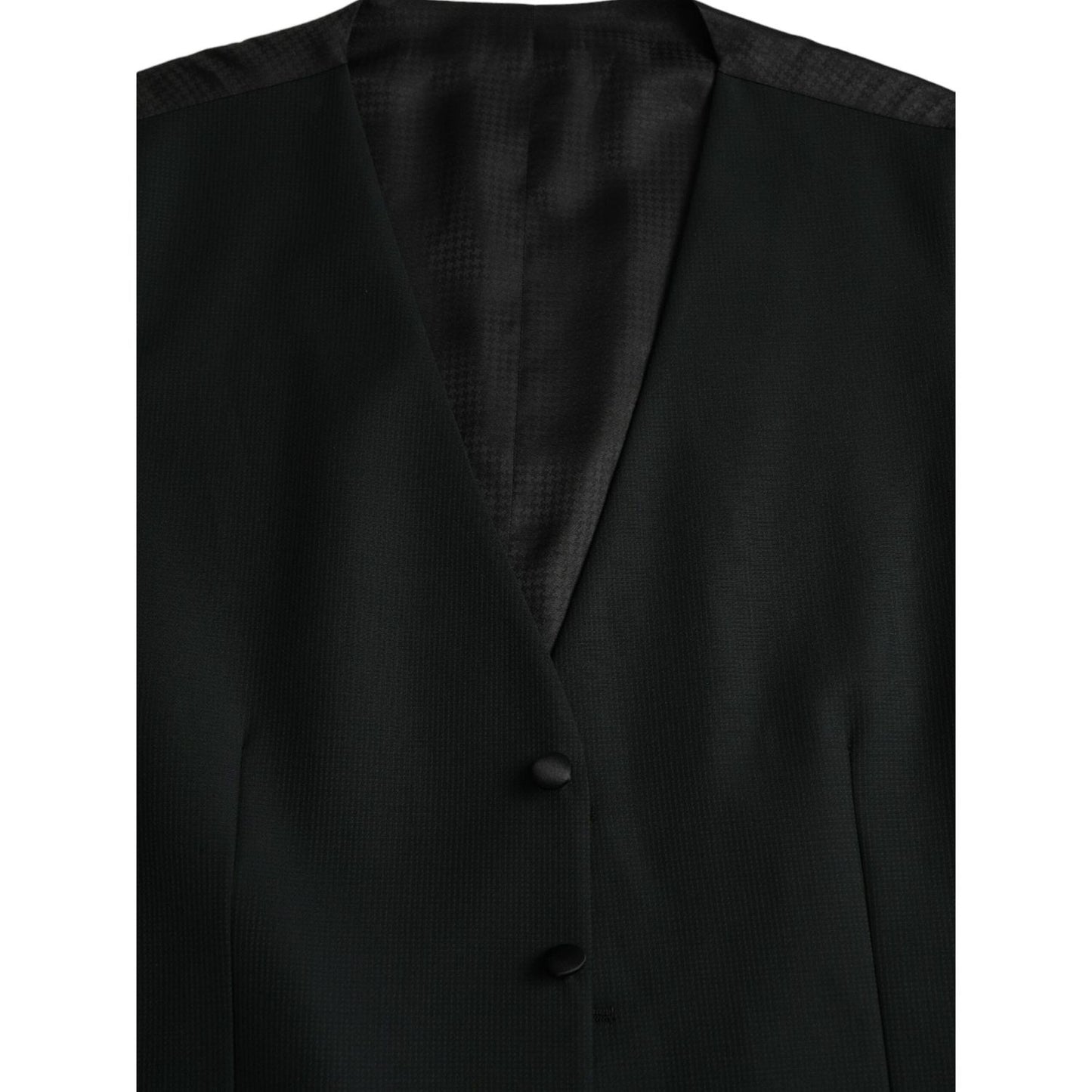Dolce & Gabbana Black Wool Waistcoat Dress Formal Vest