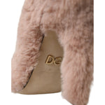 Dolce & Gabbana Light Pink Faux Fur Heels Pumps Shoes LA10789-37