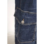 Dsquared² Blue High Waist Cotton Cargo Baggy Denim Jeans