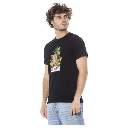 Cavalli Class Black Cotton Men T-Shirt