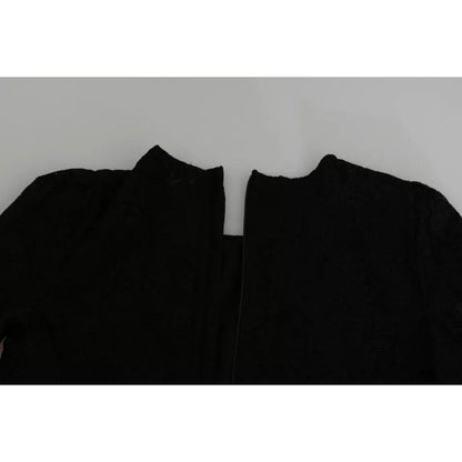 Dolce & Gabbana Black Lace Long Sleeves Blouse STAFF Top