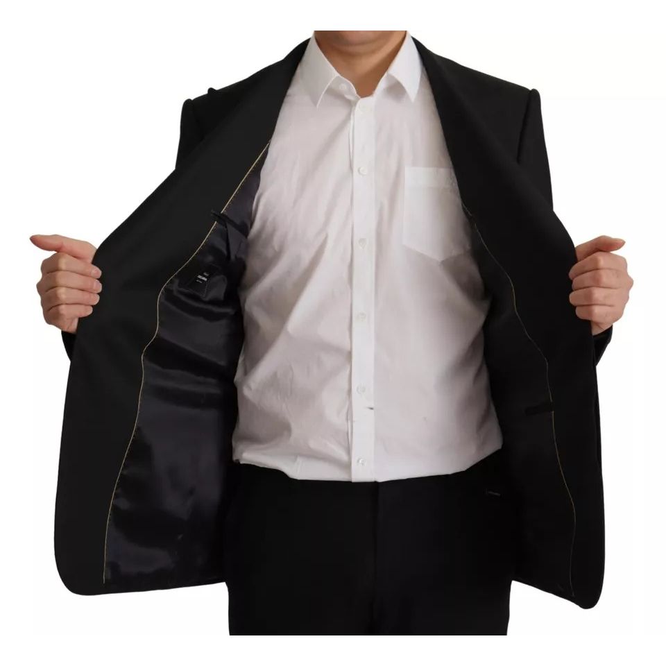 Dolce & Gabbana Black Polyester Single Breasted BlazerJacket