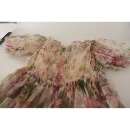 Dolce & Gabbana Multicolor Floral Print Long Maxi Gown Dress