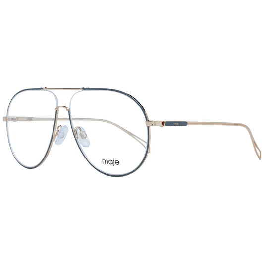 Maje Gray Women Glasses Frame in full-rim gray nickel silver alloy with demo lenses and aviator style