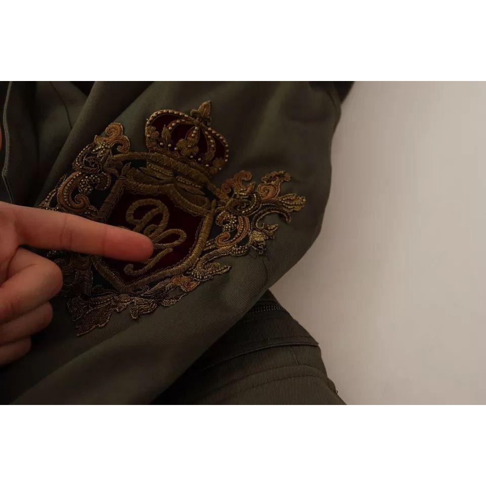 جاكيت معطف من القطن باللون الأخضر من مجموعة DG Love Blouson من Dolce &amp; Gabbana