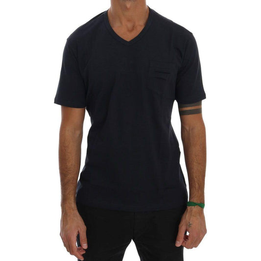 Daniele Alessandrini Blue Cotton V-neck T-Shirt1728,67345645728,Blue,Clothing,Daniele Alessandrini,Material: 100% Cotton,Men,Men - Clothing,New with tags,S,T-Shirts - Clothing,T-Shirts - Men - Clothing,T-Shirts - T-Shirts - Clothing