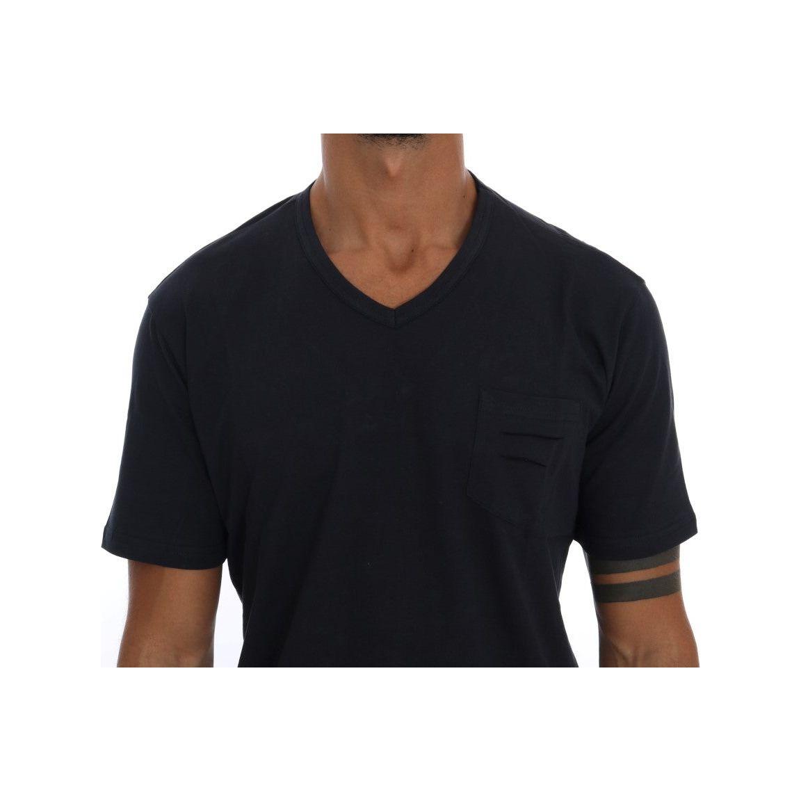 Daniele Alessandrini Blue Cotton V-neck T-Shirt 1728,67345645728,Blue,Clothing,Daniele Alessandrini,Material: 100% Cotton,Men,Men - Clothing,New with tags,S,T-Shirts - Clothing,T-Shirts - Men - Clothing,T-Shirts - T-Shirts - Clothing
