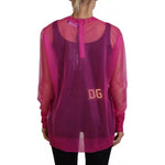 Dolce & Gabbana Fuchsia Polyester Crewneck Pullover Sweater Dolce & Gabbana Brown
