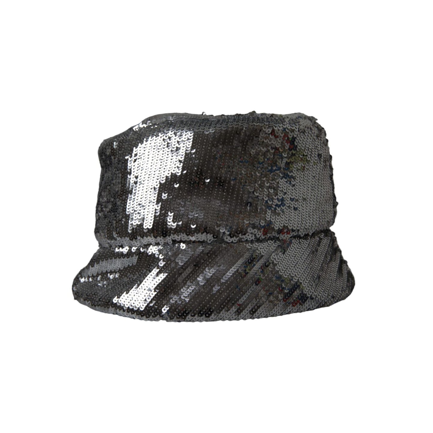 Dolce & Gabbana Silver Sequined Nylon Bucket Hat Men