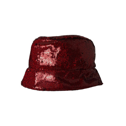 Dolce & Gabbana Red Sequined Nylon Bucket Hat Men