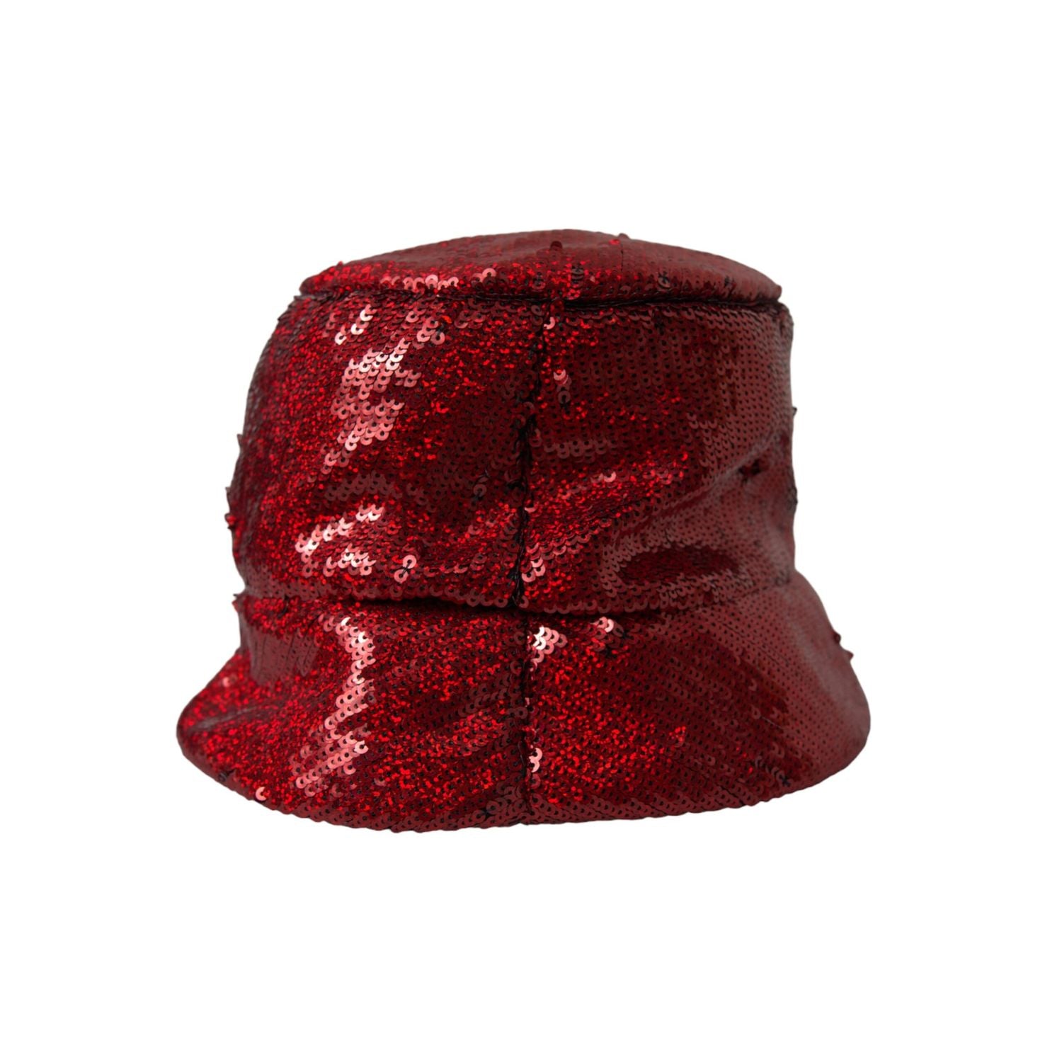 Dolce & Gabbana Red Sequined Nylon Bucket Hat Men