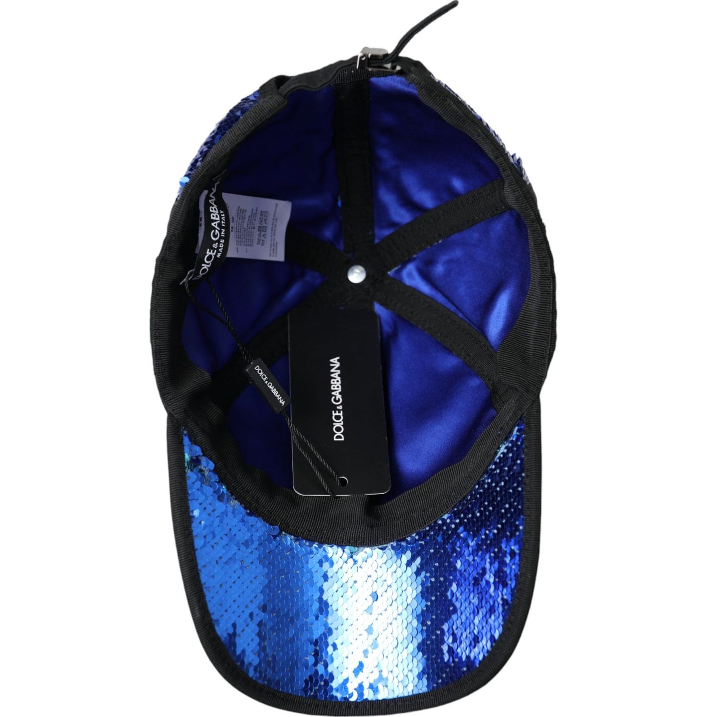 Dolce & Gabbana Royal Blue Sequin Baseball Hat Men