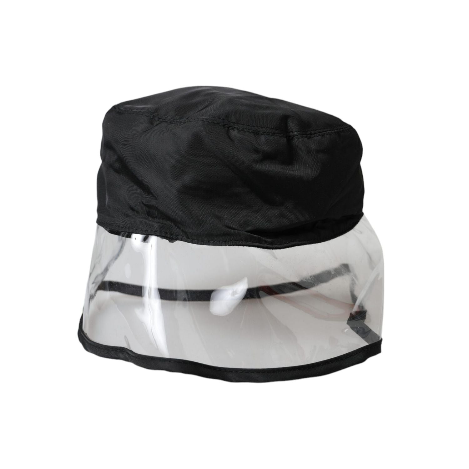 Dolce & Gabbana Black Polyester Plastic Bucket Hat Men