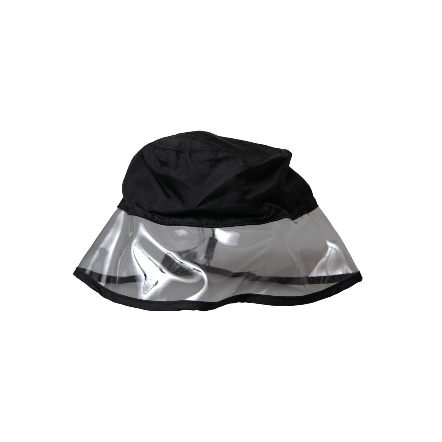 Dolce & Gabbana Black Polyester Plastic Bucket Hat Men