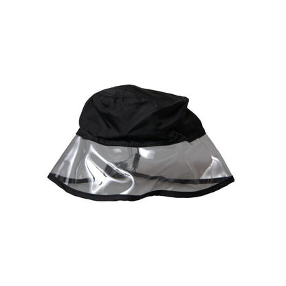 Dolce & Gabbana Black Polyester Plastic Bucket Hat Men