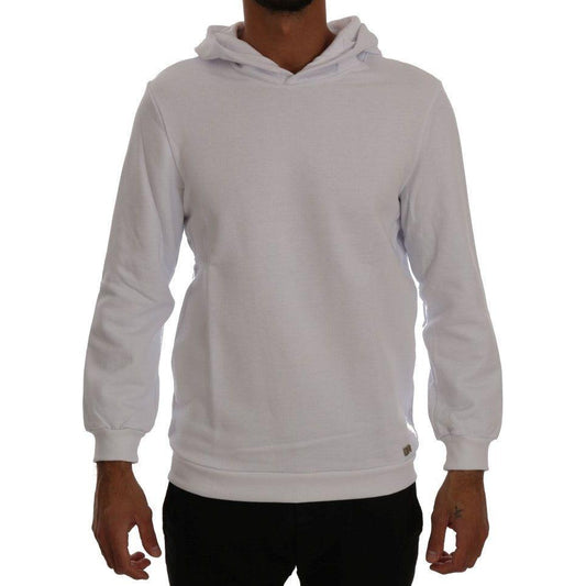 Daniele Alessandrini White Pullover Hodded Cotton Sweater1728,67345645728,Clothing,Daniele Alessandrini,Hoodies - Sweaters - Clothing,L,Material: 100% Cotton,Men,Men - Clothing,New with tags,Sweaters - Clothing,Sweaters - Men - Clothing,White,XL,XXL