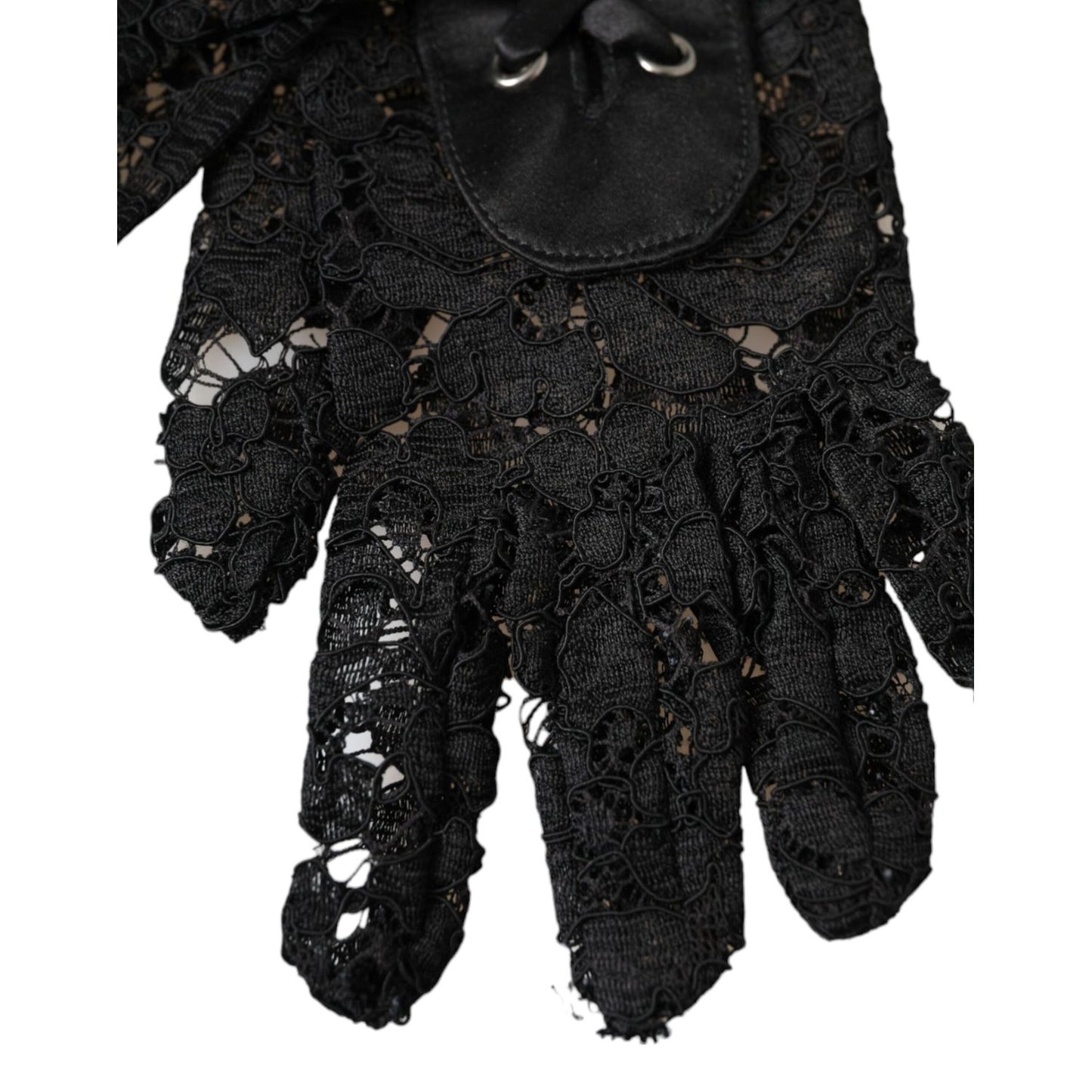 Dolce & Gabbana Black Taormina Lace Elbow Length Gloves