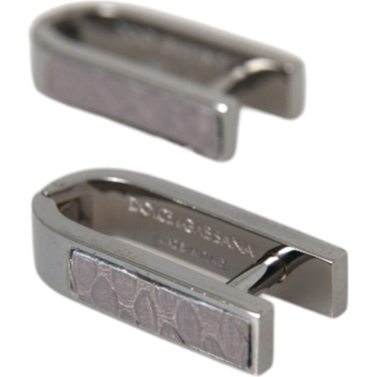 Dolce & Gabbana Silver Plated Metal Brass Pin Men Cufflinks SMY10218