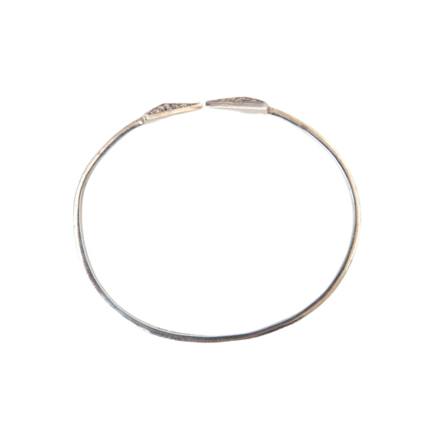 Nialaya Arrow Crystal 925 Silver Bangle Bracelet Women