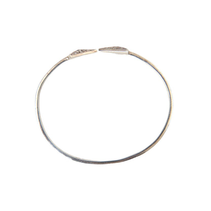 Nialaya Arrow Crystal 925 Silver Bangle Bracelet Women