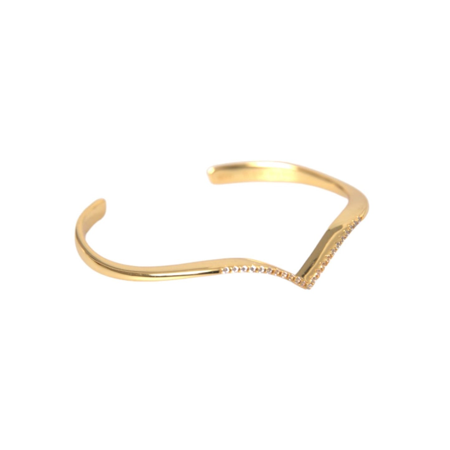Nialaya Arched Wing Cuff Skyfall Gold CZ 925 Bracelet