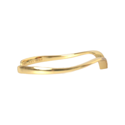 Nialaya Arched Wing Cuff Skyfall Gold CZ 925 Bracelet