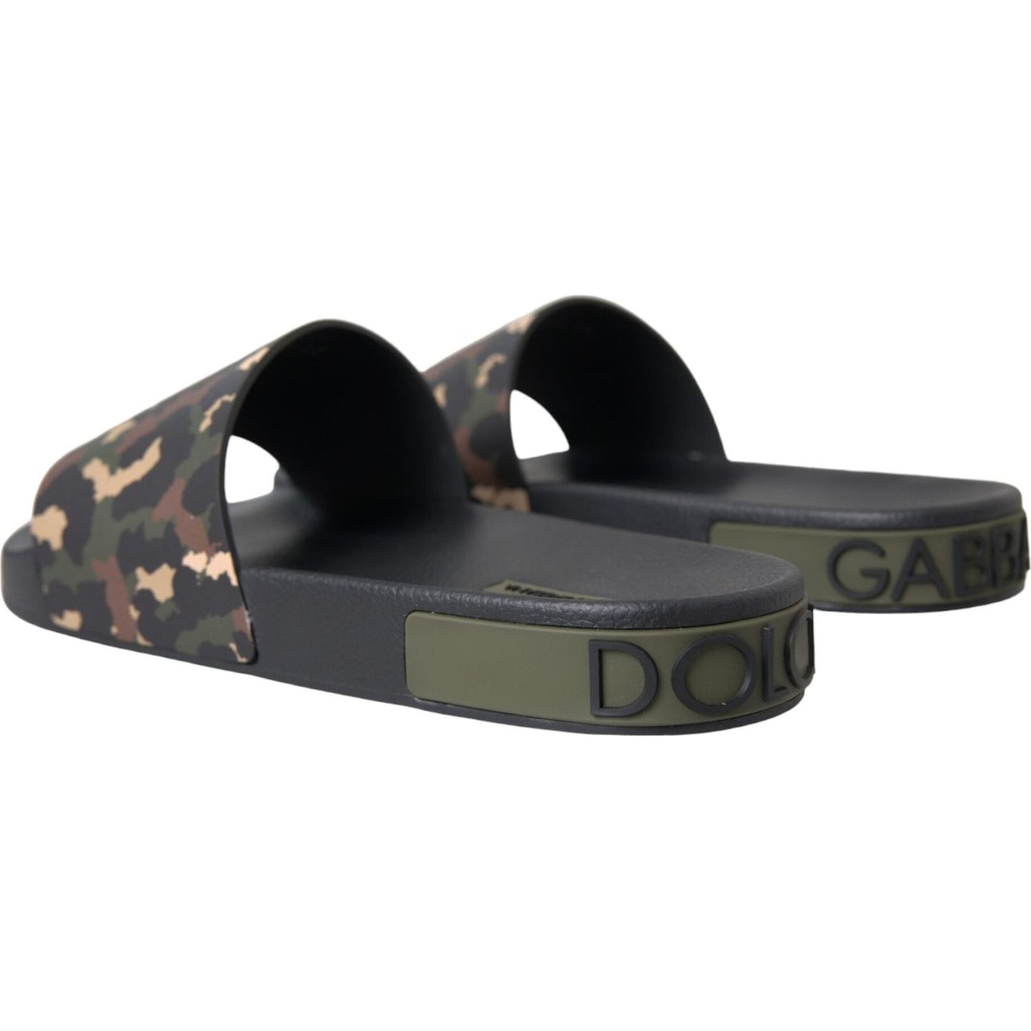 Dolce & Gabbana Multicolor Camouflage Leather Beachwear Men Shoes