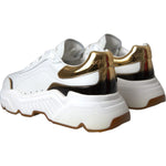 Dolce & Gabbana White Gold DAYMASTER Leather Sneakers Men Shoes