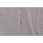 Frankie Morello White Blue Striped Casual Cotton Regular Fit Shirt