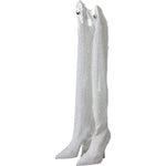 Dolce & Gabbana White Heels Stiletto Knee High Boots Shoes