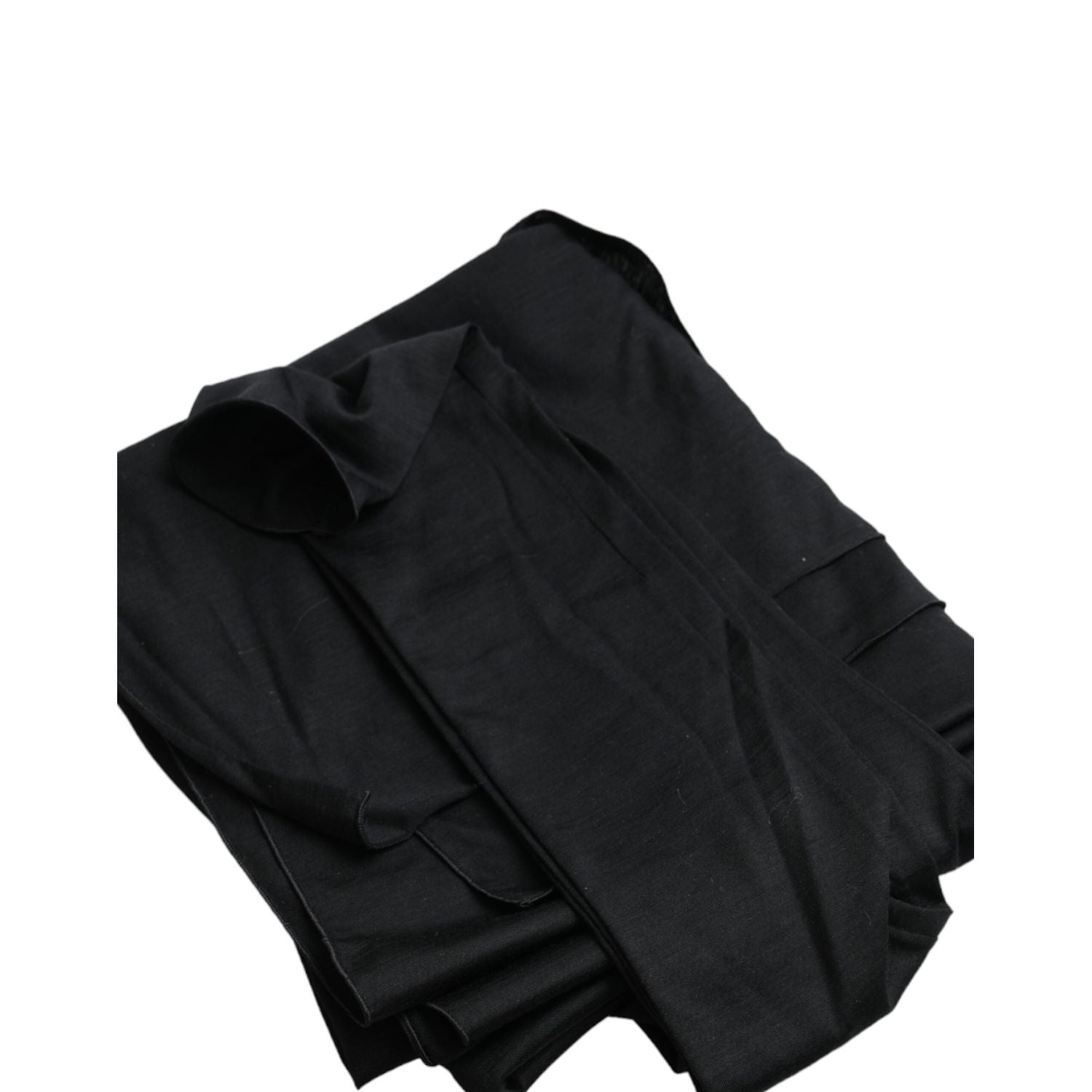 Dolce & Gabbana Black Wool Cutout Asymmetric Long Sleeve Top