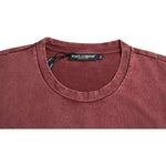 Dolce & Gabbana Maroon Print Round Neck Short Sleeves T-shirt