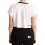 Dolce & Gabbana White Forgot Print Short Sleeves Crop T-shirt