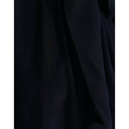 Dolce & Gabbana Blue Long Sleeves Ascot Collar Blouse Top