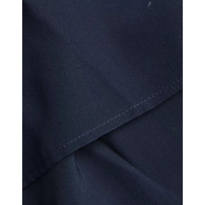 Dolce & Gabbana Blue Long Sleeves Ascot Collar Blouse Top