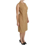 Ralph Lauren Brown V-neck Shift Knee Length Viscose Dress