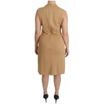 Ralph Lauren Brown V-neck Shift Knee Length Viscose Dress