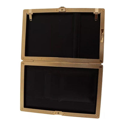 Dolce & Gabbana Black Silk Gold Frame Clutch Evening Party Purse Bag