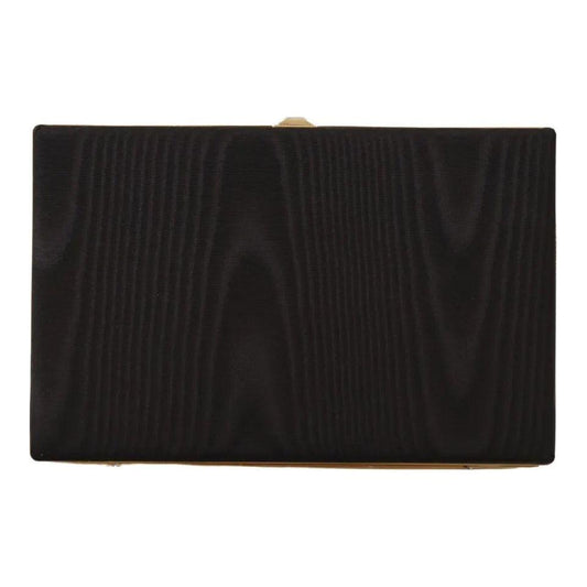 Dolce & Gabbana Black Silk Gold Frame Clutch Evening Party Purse Bag