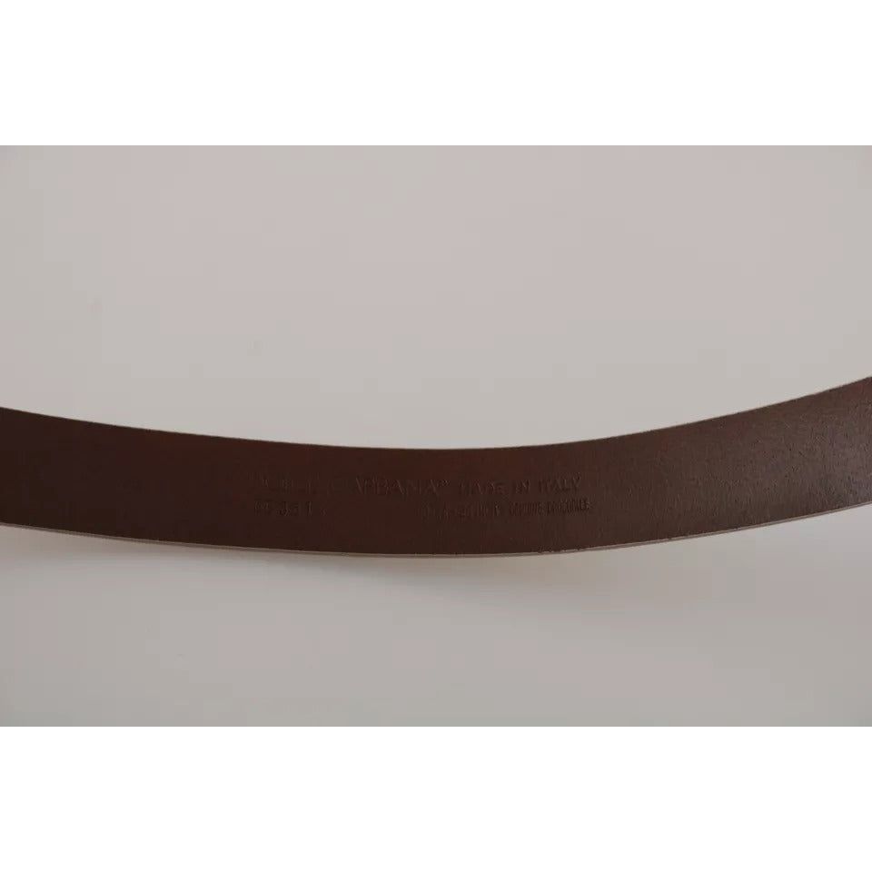 Dolce & Gabbana Cream Beige Gold Buckle Waist Leather Belt