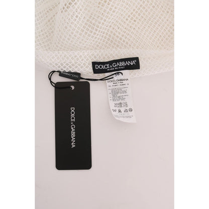 Dolce & Gabbana White Net Tank Transparent Top