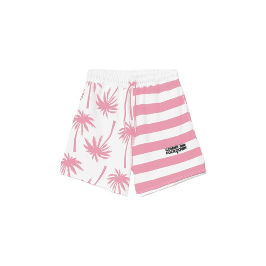 Comme Des Fuckdown Chic Pink Striped Drawstring Shorts CO-9774-XS