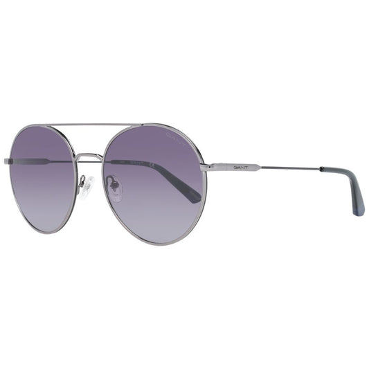 Gant Gray Men Sunglass with gunmetal metal frame, grey plastic lenses, and aviator style. 100% UVA & UVB protection, full-rim design.