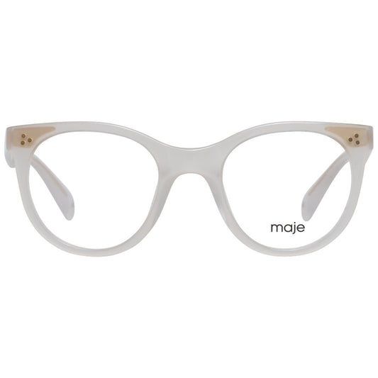 Maje White Women Glasses Frame in plastic butterfly style with full-rim design, 48-21-140 size, includes branded case, demo lenses.