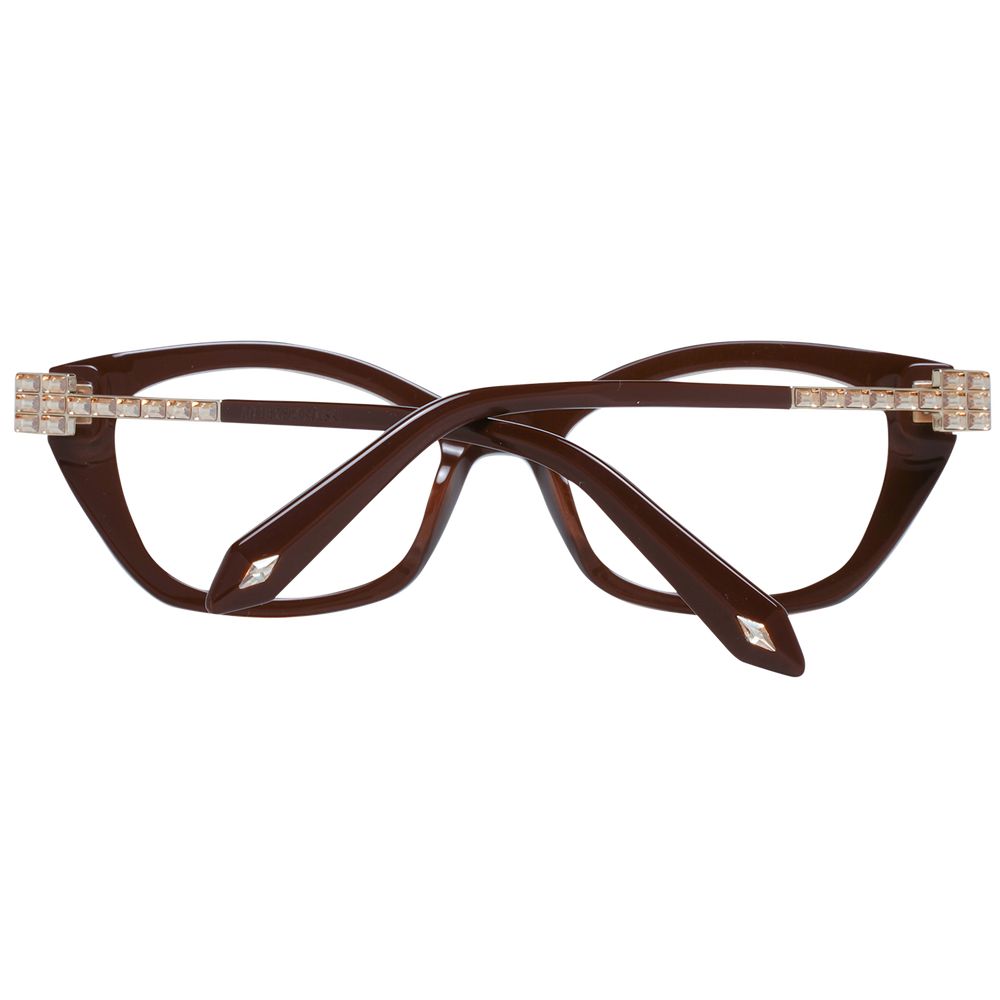 Atelier Swarovski Brown Women Glasses Frame, cat eye style with plastic full-rim, frame color brown, lenses demo, size 52-17-140.