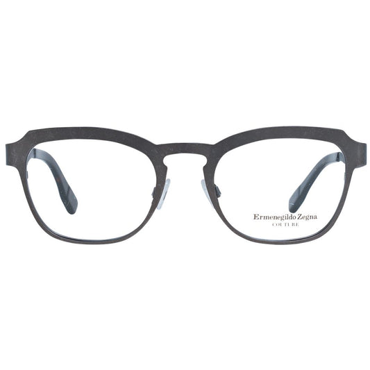 Ermenegildo Zegna Gray Men Glasses Frame titanium full-rim style with demo lenses, ideal for fashion-conscious men seeking elegance and comfort.