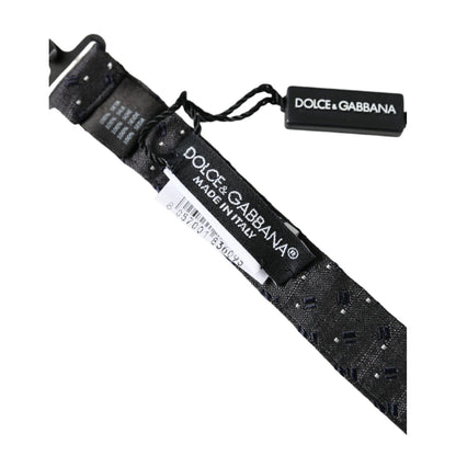 Dolce & Gabbana Black Silk Patterned Adjustable Neck Men Papillon Bow Tie