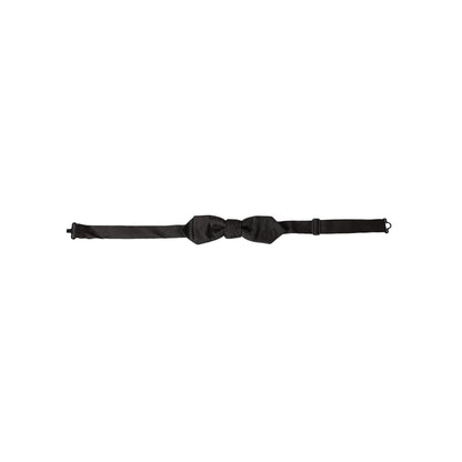 Dolce & Gabbana Black Silk Adjustable Neck Men Bow Tie